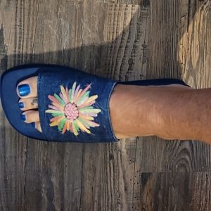 Denim Platform Sandals